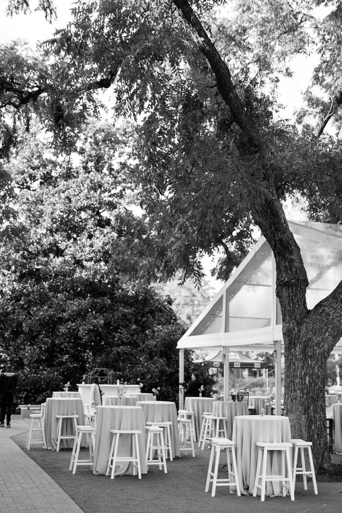 black and white wedding photos of wedding reception area - wedding tents for rain
